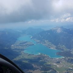 Flugwegposition um 11:44:32: Aufgenommen in der Nähe von Gemeinde Strobl, Strobl, Österreich in 2469 Meter